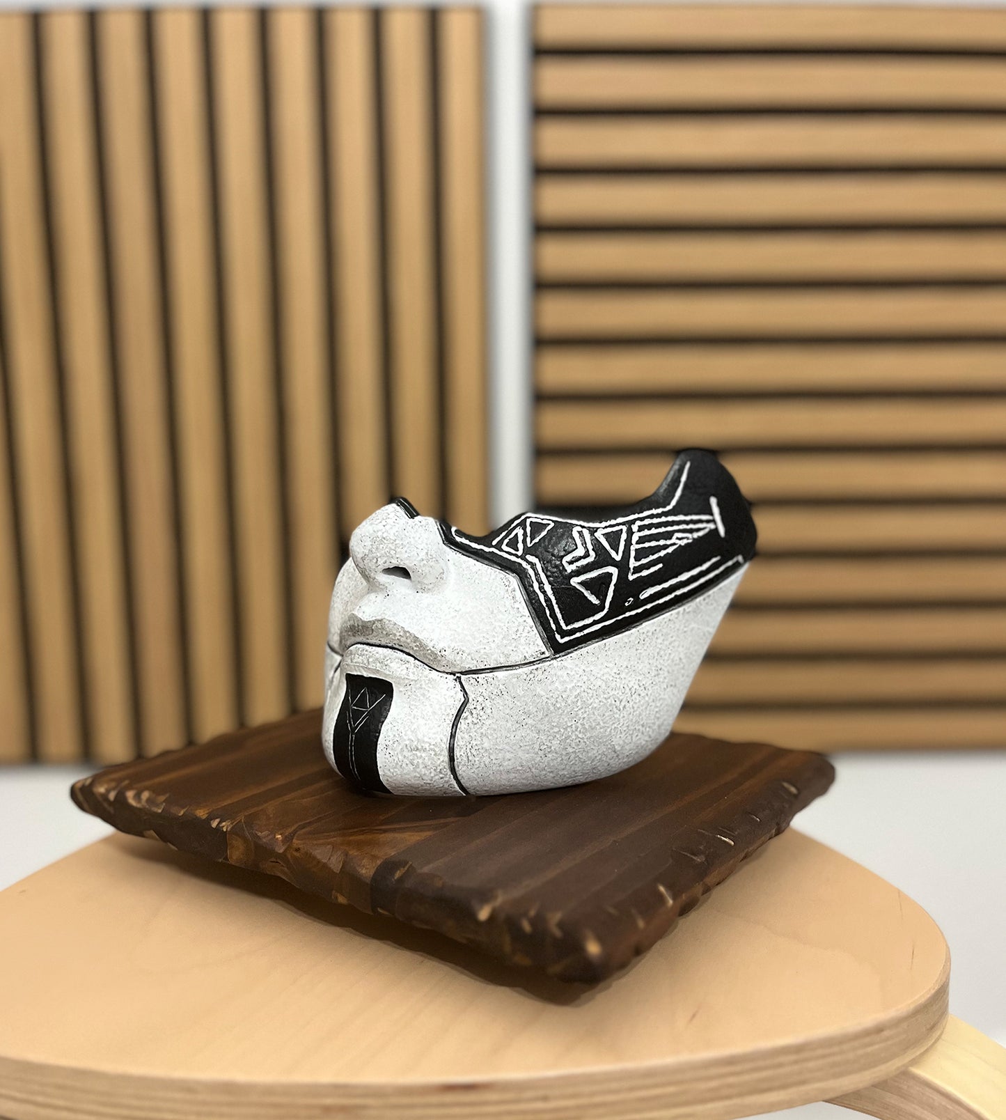 Alicia mask: Expedition 33 (wearable with wooden base) (fan-art)