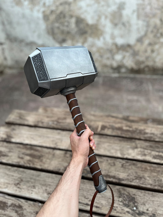 Mjolnir Thor Hammer (real wood handle) (fan-art)